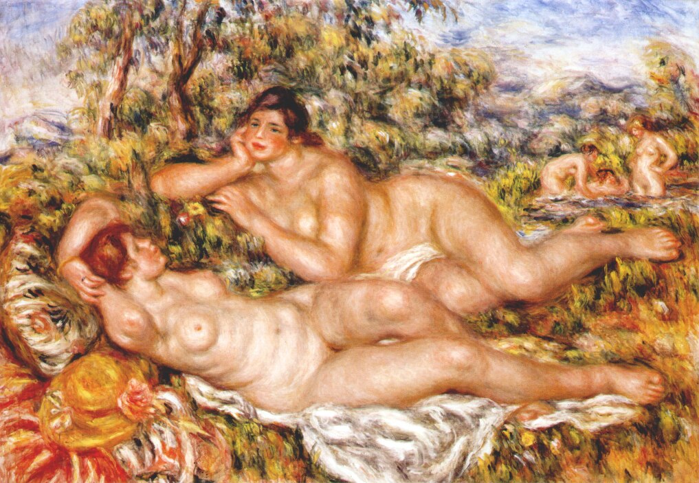 The Great Bathers (The Nymphs) - Pierre-Auguste Renoir painting on canvas